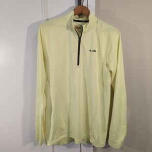 Adidas Terrex Half Zip Long Sleeve - Men's Medium Activewear Highlighter Yellow